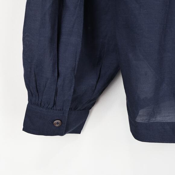 NWT Madewell Shirred Long-Sleeve Flowy V-Neck Top Ink Navy Blue Size Small - Picture 8 of 10